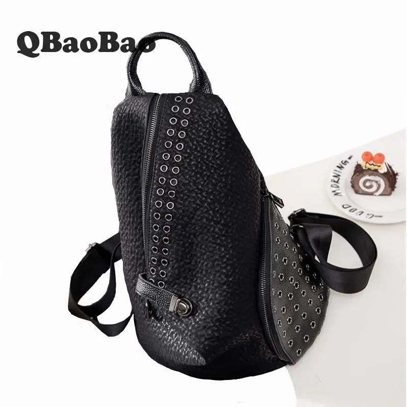 

Black Backpack New Europe Design Backpack Women Rivet Lock Simple Retro Mochila Feminina Sac A Dos Travel School Bags