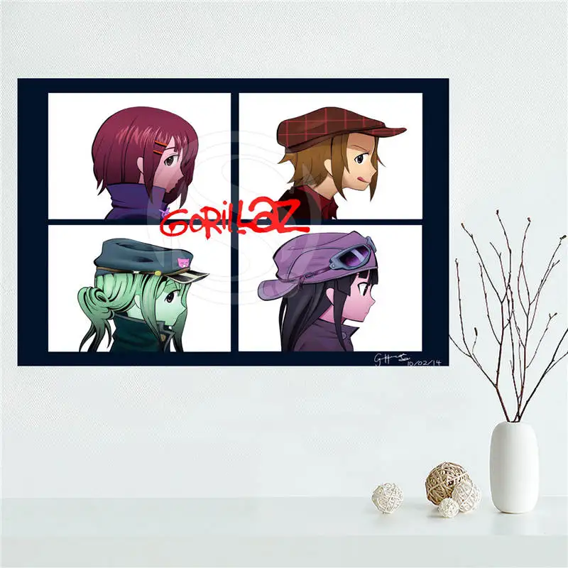 Y530L63 Custom Gorillaz Anime cartoon Canvas Painting Wall Silk Poster cloth print DIY Fabric F#59 | Дом и сад