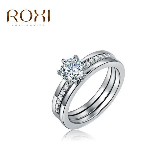 ROXI Charm Lovers Ring Set Bijoux Femme Fashion Jewelry Bijoux Silver Zircon Eng ROXI Charm Lovers Ring Set Bijoux Femme Fashion Jewelry Bijoux Silver Zircon Eng