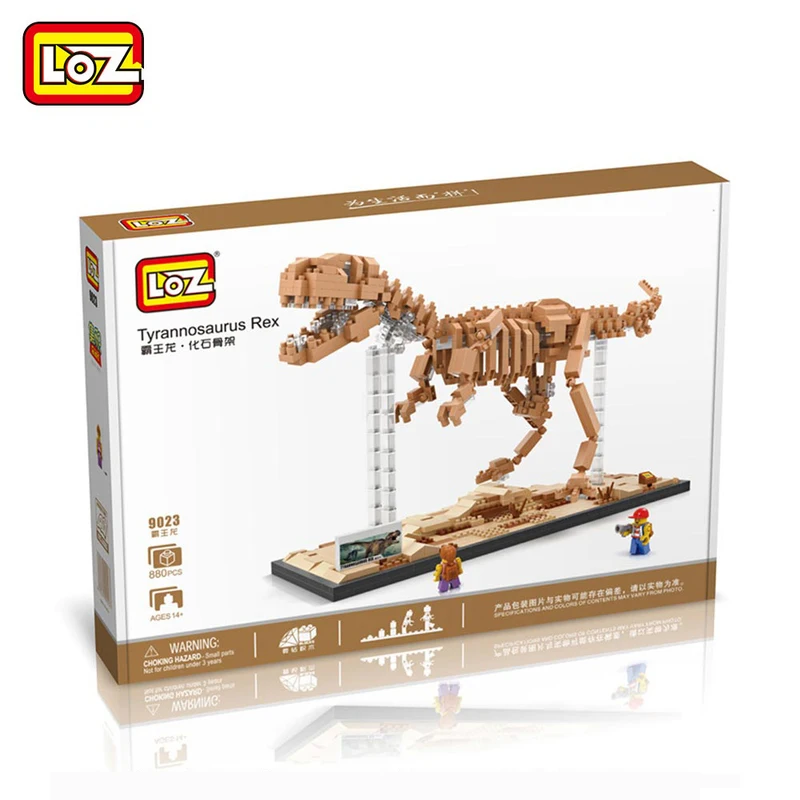 LOZ мини динозавров блоки тираннозавр Building Block Rex Fossil Fosiles T череп Модель Ассамблеи