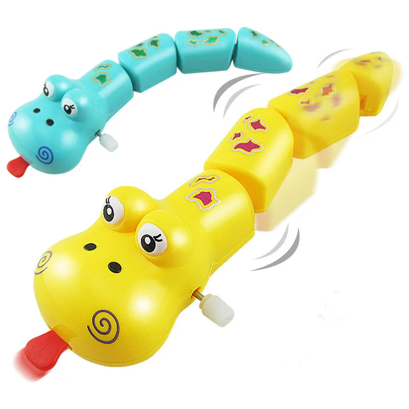 Children Funny Plastic Wind Up Snake Toys Clockwork Cartoon Animals