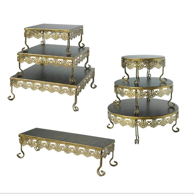  SWEETGO New Arrival cake stand gold cupcake trays 1 piece showcase home decoration tools wedding de