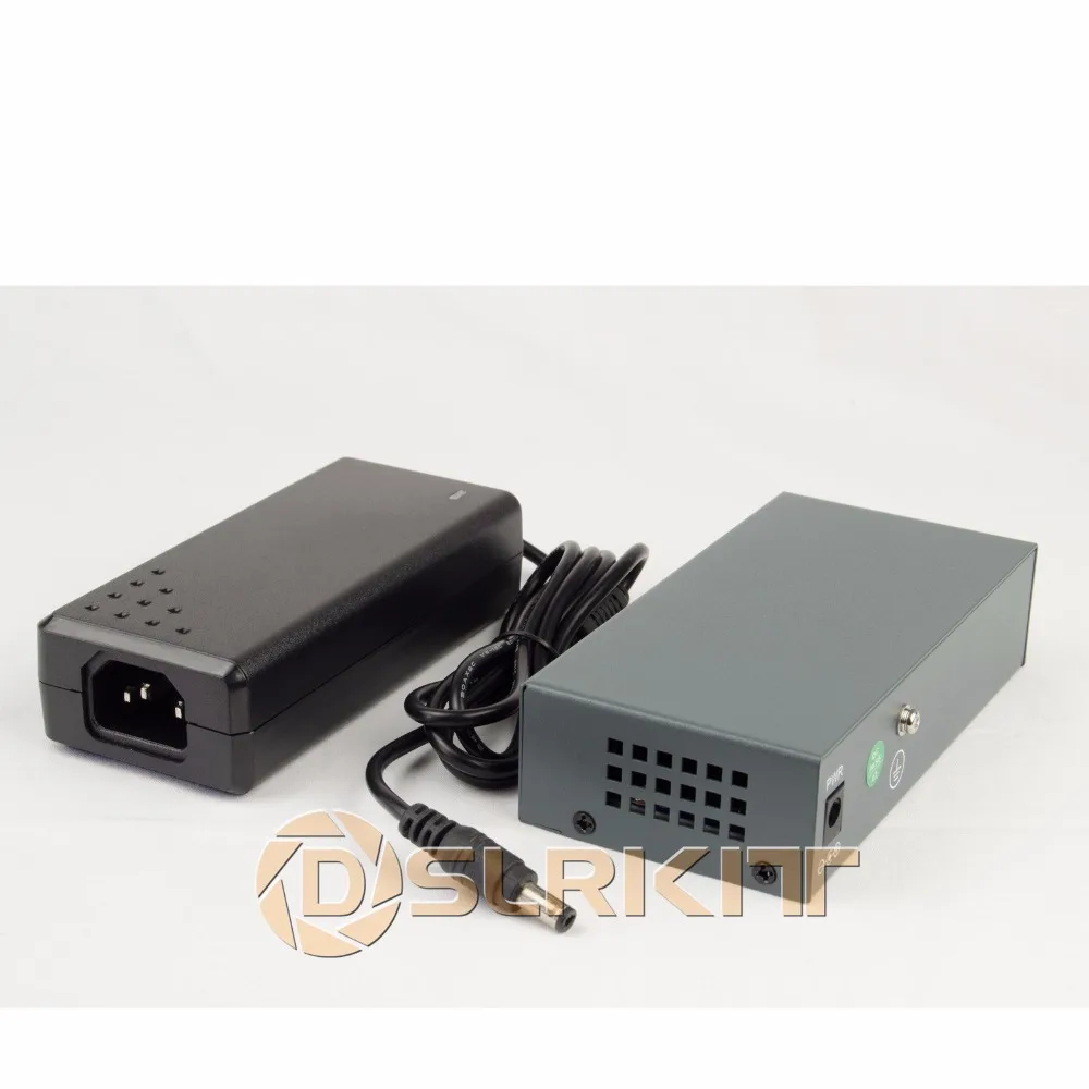 DSLRKIT 250M 6 Ports 4 PoE Switch Injector Power Over Ethernet 75W max.90W with 52V 1.85A Power Adapter