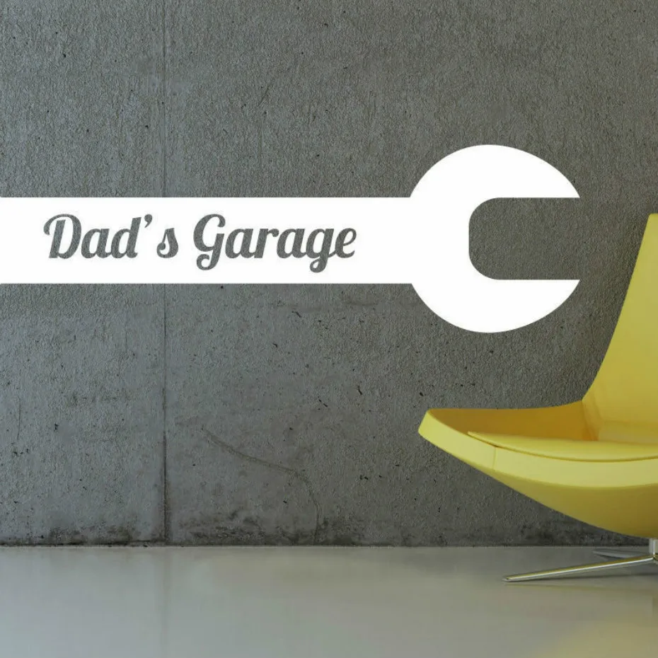 Dad's Garage Cars Vehicle Vinyl Wall Stickers Art Waterproof Decals DIY