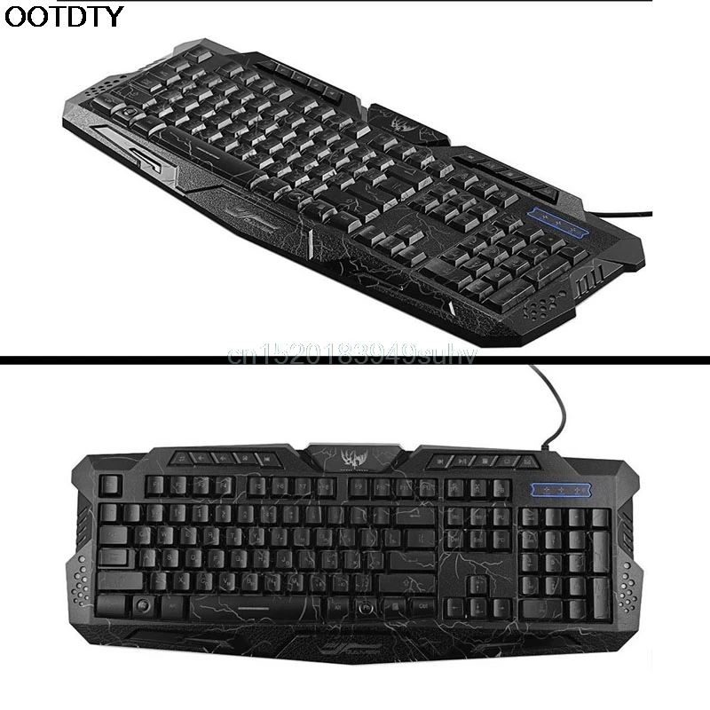 

P Adjustable Crack LED Pro Gaming Keyboard USB Wired Powered Full N-Key For LOL Computer Peripherals- New hot