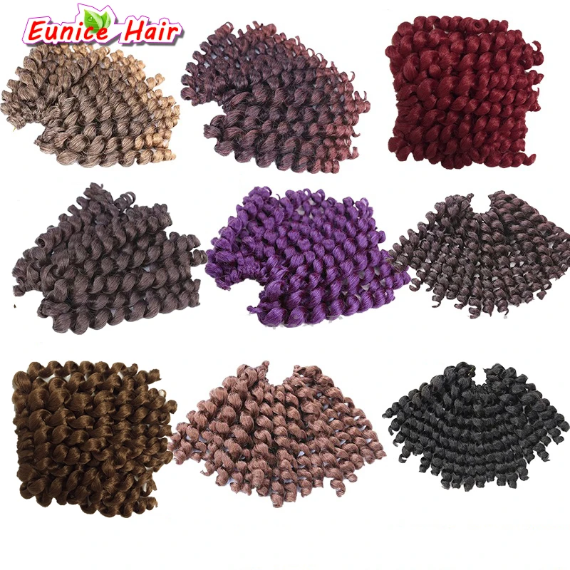 

Ombre Jumpy Wand Curl Hair Crochet Braids Freetress Curly Hair 20Roots/Piece Bounce Twist Jamaican Afro Kinky Braiding Hair
