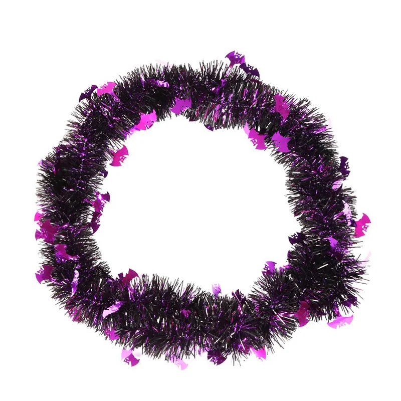 purple 3 м Рождественская елка мишура гирлянда бар Блестящая лента гирлянда Рождественская елка украшения снежный хлопья Золотой тростник мишура вечерние украшения - Цвет: purple
