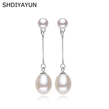 SHDIYAYUN Fine Pearl Earrings 925 Sterling Silver Jewelry Natural Freshwater Pearl Drop Earring Pearl Jewelry For Women Gift SHDIYAYUN Fine Pearl Earrings 925 Sterling Silver Jewelry Natural Freshwater Pearl Drop Earring Pearl Jewelry For Women Gift