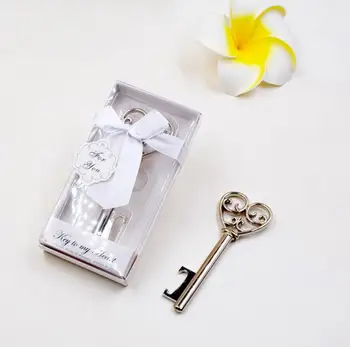 

120pcs Silver Beer Bottle Opener Wedding Bottle Opener Key Wedding Favors Party Gift With Box Package SN096