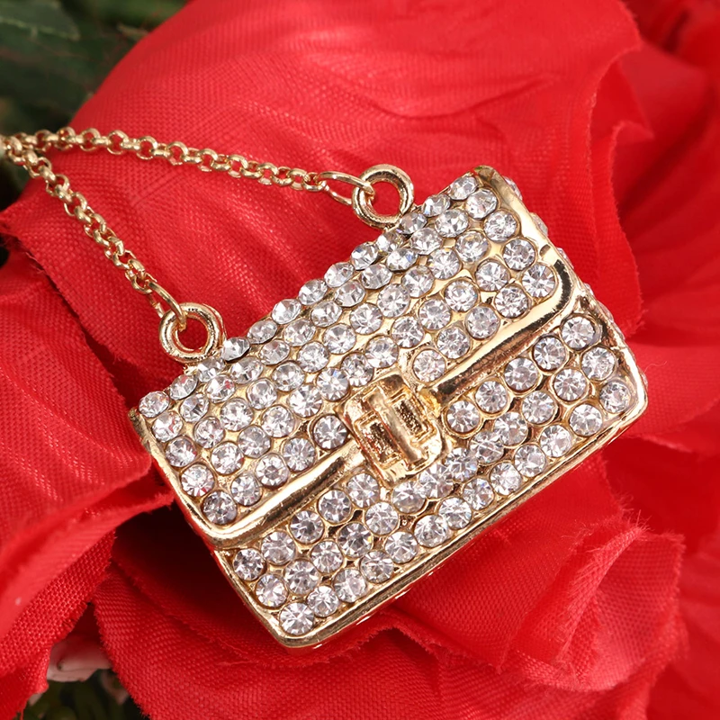 2019 New Hot Metal Bag Shaped Crystal Rhinestone Handbag Charm Pendant