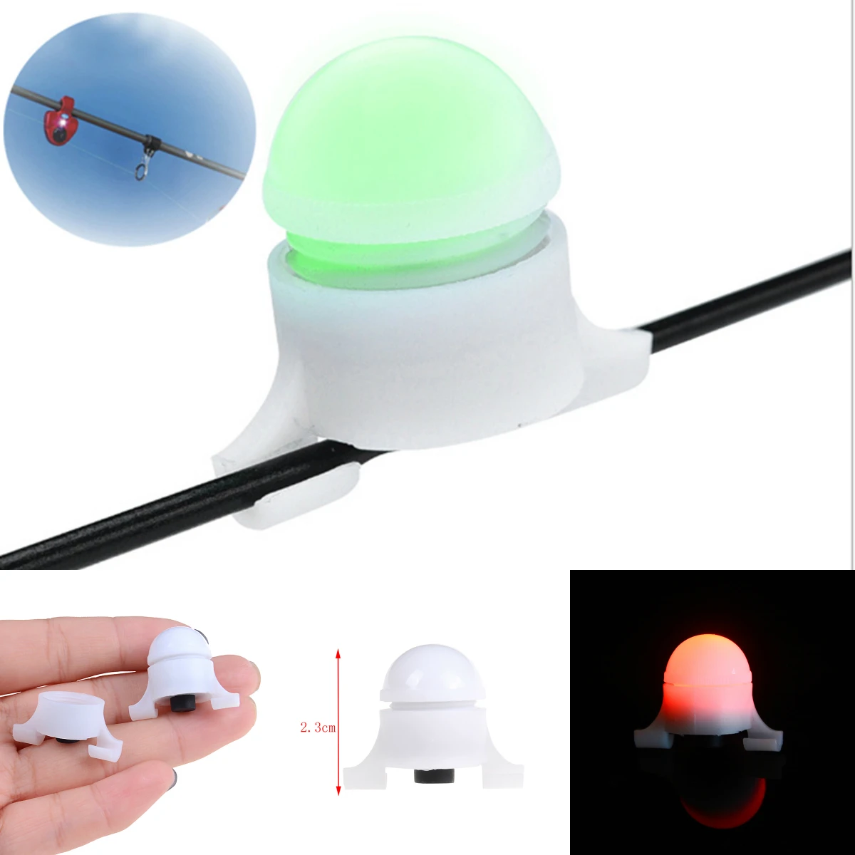 

Waterproof 2 In 1 Night Flashing LED Signal Light + CR1225 Button Cell Battery Outdoor LED Electronic Fishing Bell Bite Alarm