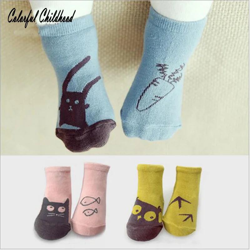 Colorful Childhood Infant Baby Socks Super Cute Asymmetric Design