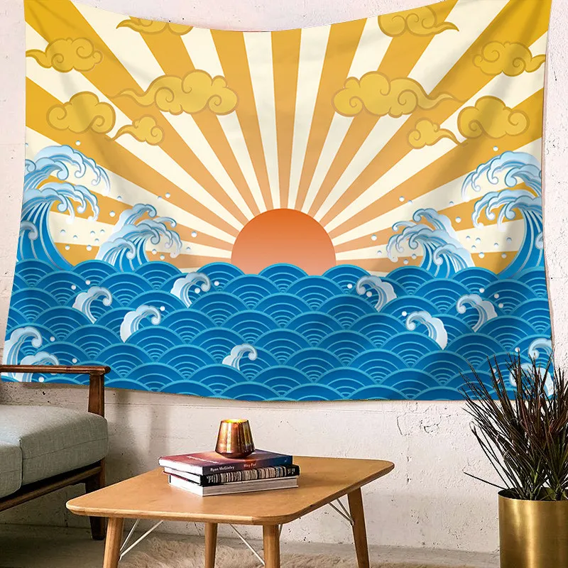 

Wall Hanging Sea Wave Printed Large Tapestry Home Decor Bed Sheets Beach Cover Swimwear Blankets Table Cloth Yoga Mats for beach
