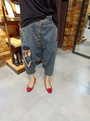 

Oversized Wide Leg jeans Women Baggy Low Crotch Denim Pants hip hop cowboy Harem Trousers Boyfriend Sagging Skateboard Joggers