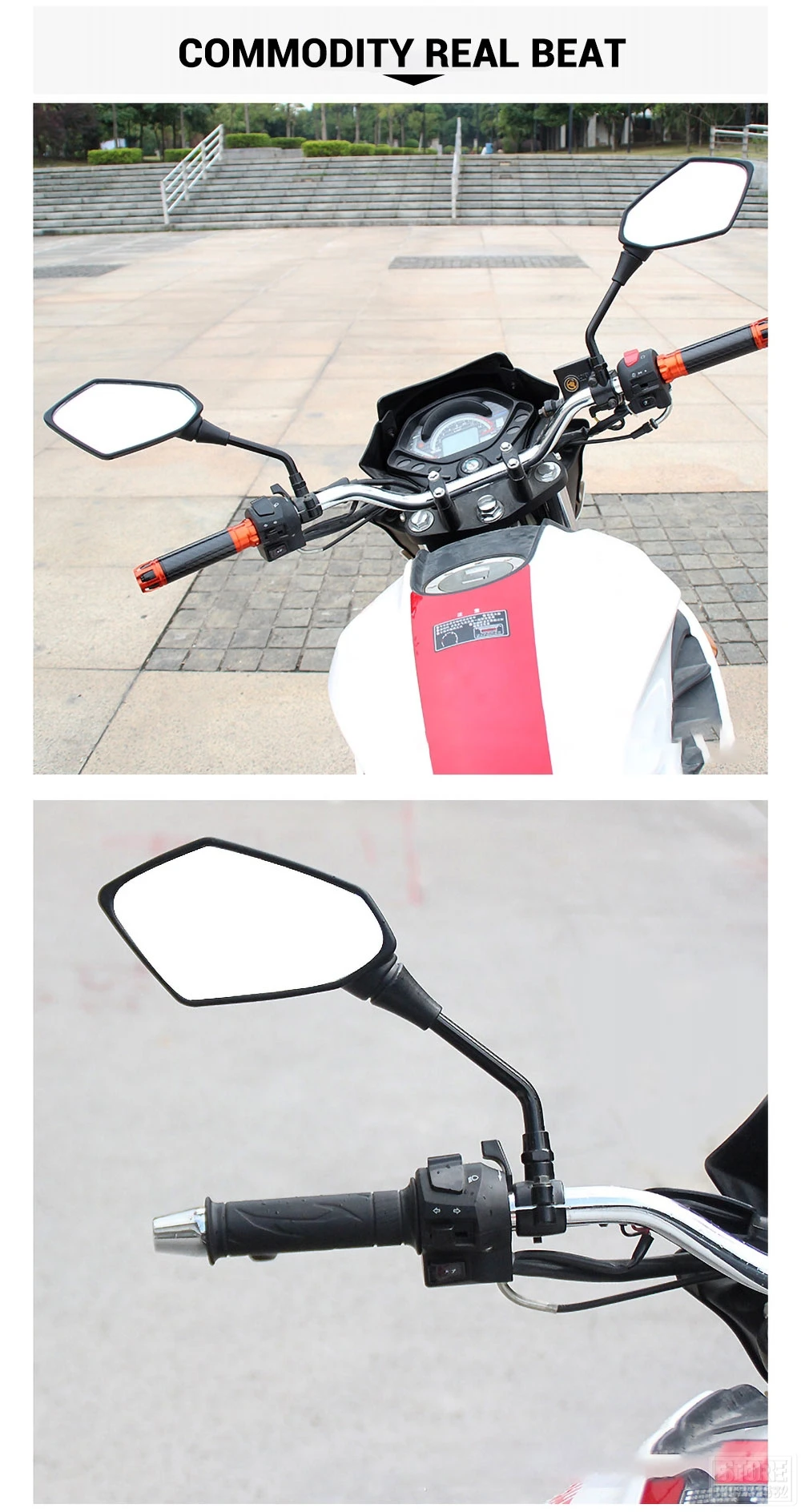 MOTOWALF мотоциклетное зеркало мотоцикл скутер зеркало заднего вида мото боковое зеркало аксессуары для мотоциклов черный
