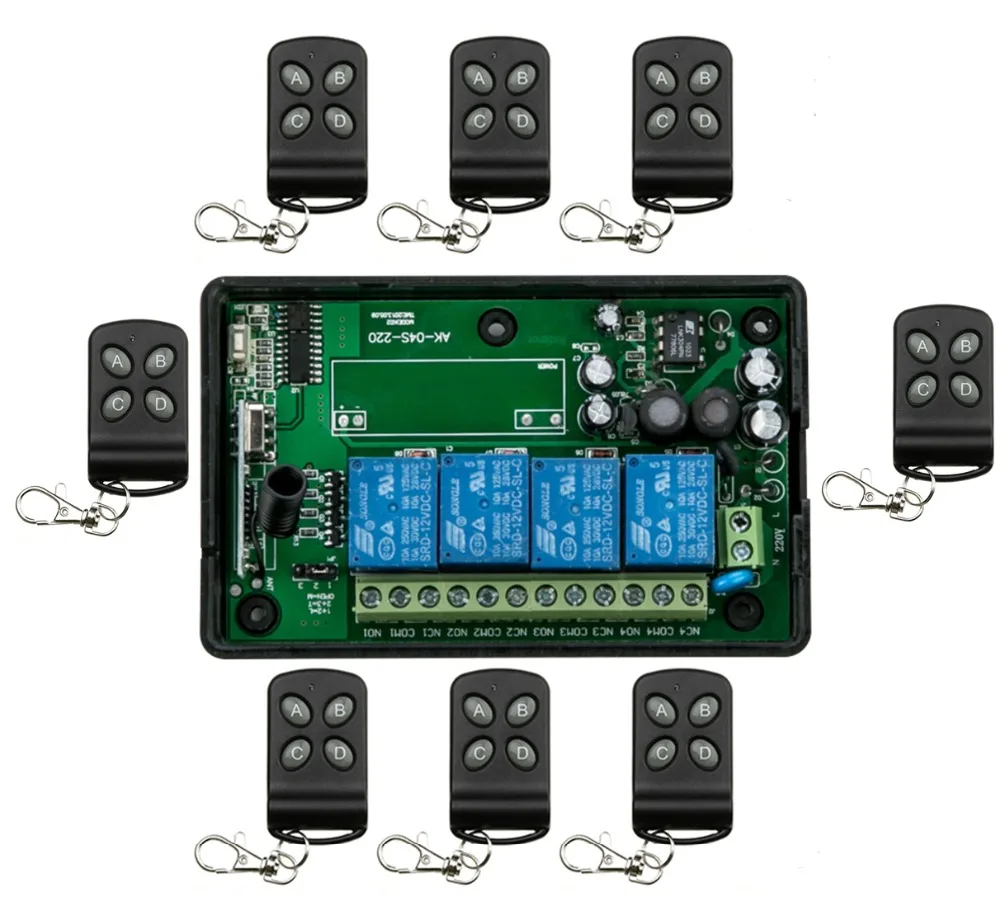 

AC85v~250V 110V 220V 230V 4CH Wireless Remote Control Switch Relay Output Radio RF Transmitter Receiver