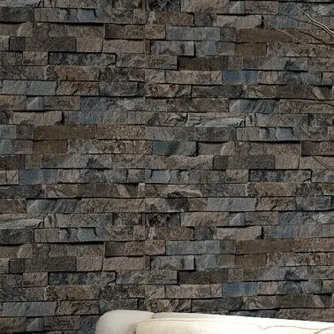

4 Color Modern Vintage Brick Stone Pattern Wallpaper Roll 3D embossed stone brick wallpaper