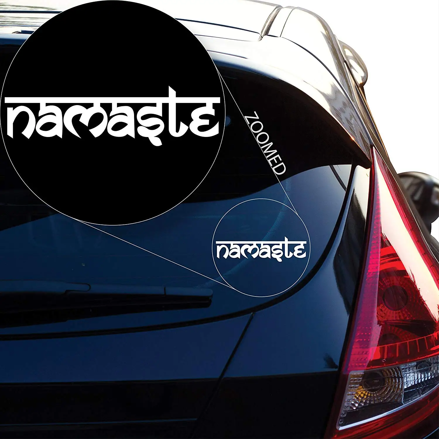 

Namaste Decal Sticker for Car Window, Laptop and More. # 635 (2" X 7.1", White)