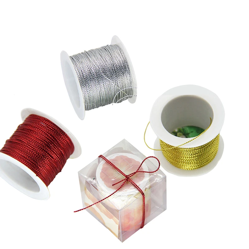 

20M(22Yards) Gold/Silver/Red Glitter Cords DIY Gift Packing Hang Tag String Strap Wedding Florists Crafts Decor Rope Threads