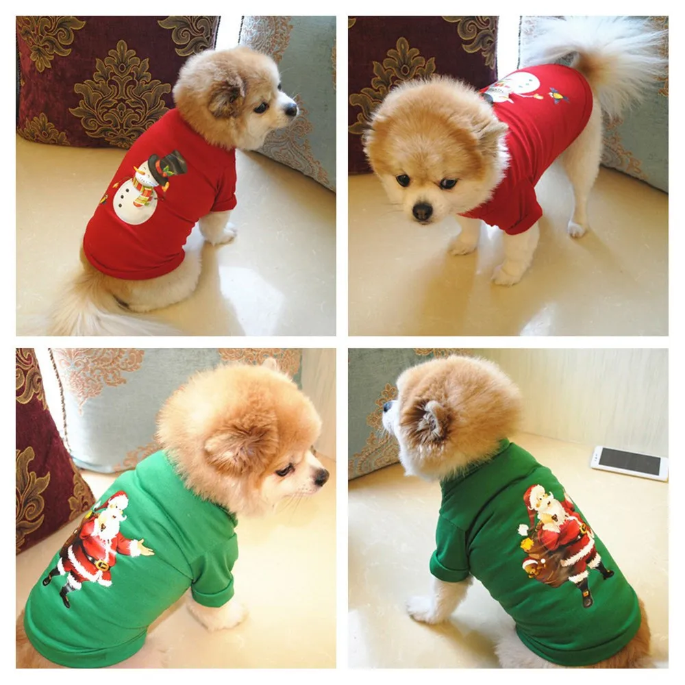 

Christmas Dog Clothing Polyester T shirt Puppy Costume Small Dogs Christmas Shirt for Small Dog T-shirt drop ship