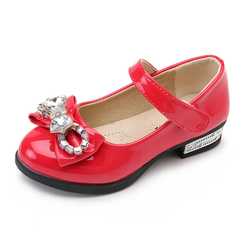 2018New kids Girls Leather Shoes Bowknot Rhinestones Girls Princess Shoes With Heels Dance Party Children Shoes 4t 5t 6t 7t 14t 2018New kids Girls Leather Shoes Bowknot Rhinestones Girls Princess Shoes With Heels Dance Party Children Shoes 4t 5t 6t 7t 14t