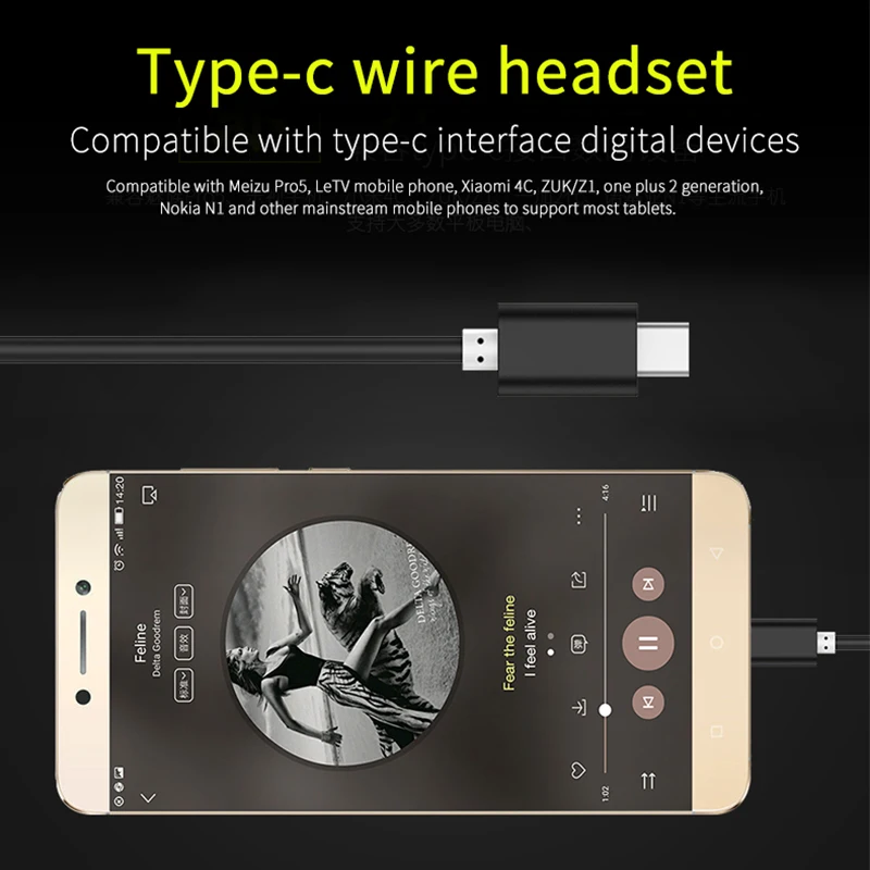 USB Type C наушники стерео музыка гарнитура в ухо проводной микрофон бег спортивные