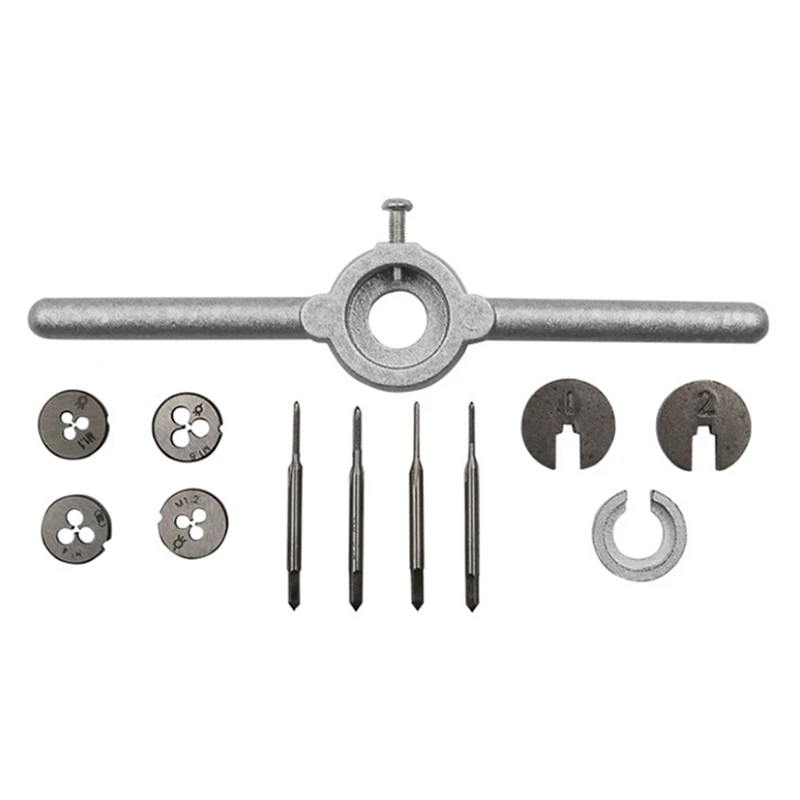 

Mini HSS Metric Taps Dies Wrench Handle Kit M1-M1.6 Screw Thread Making