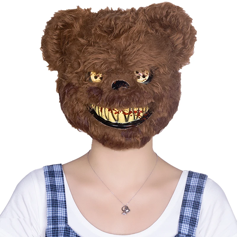 

Scary Killer Evil Haunted Rabid Bear Faux Fur Plastic Costume Mask Adult Free Shipping