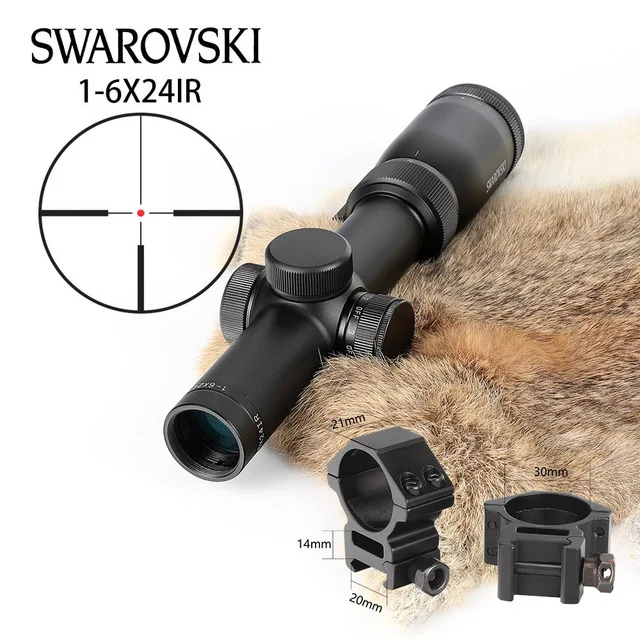 Тактический имитация Swarovskl круговой точечный прицел 1-6x24 IR Riflescope оптический прицел Красная точка Сетка прицел Охотничья винтовка прицелы - Цвет: 7