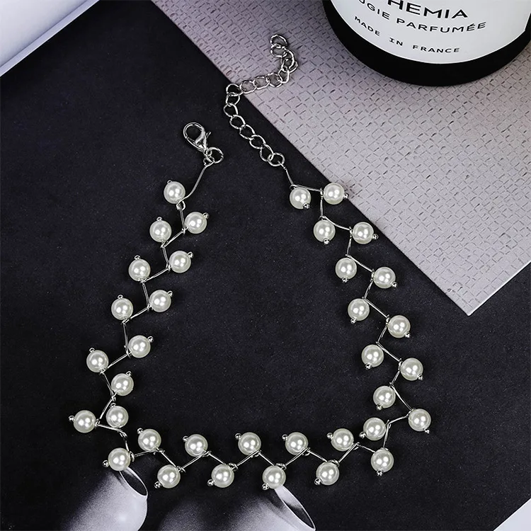 Многослойное белое ожерелье-чокер из натурального жемчуга в стиле барокко для женщин, простой стиль, ручная работа, сделай сам, свадебные украшения, подарок