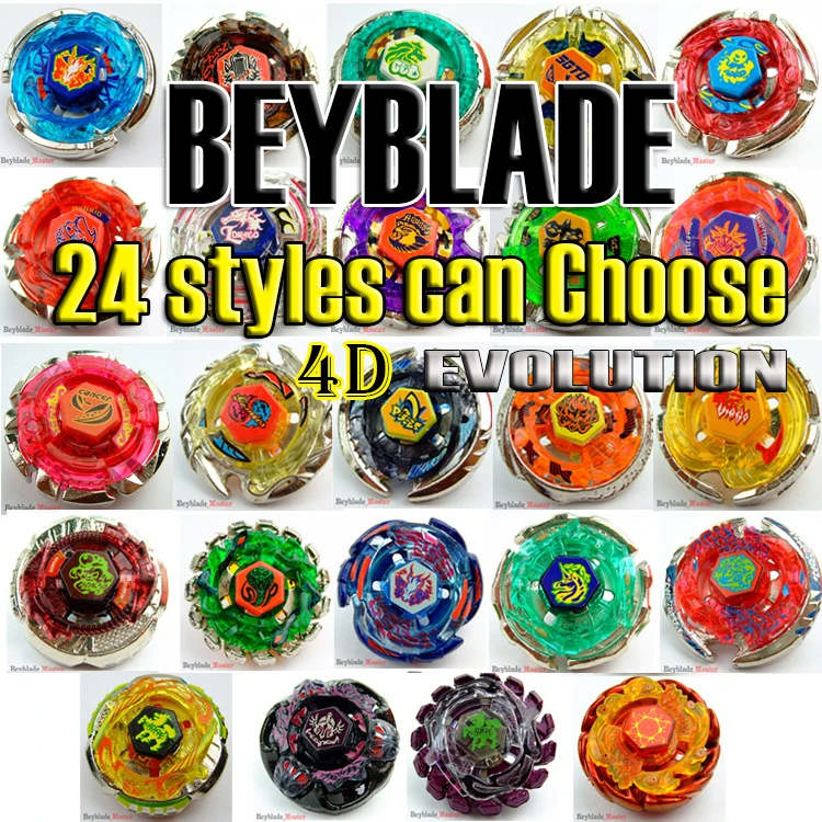 24 style 1pcs Beyblade Metal Fusion 4D BB Without Launcher Fighting gyro font b Spinning b