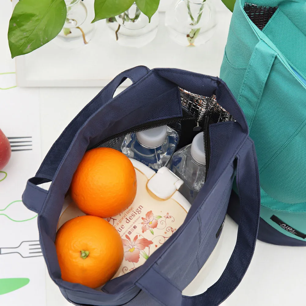 Боковые карманы портативный Термосумка для обедов изолированный Ланч-бокс большая сумка-охладитель Bento мешок ланч-контейнер школьные сумки для хранения еды