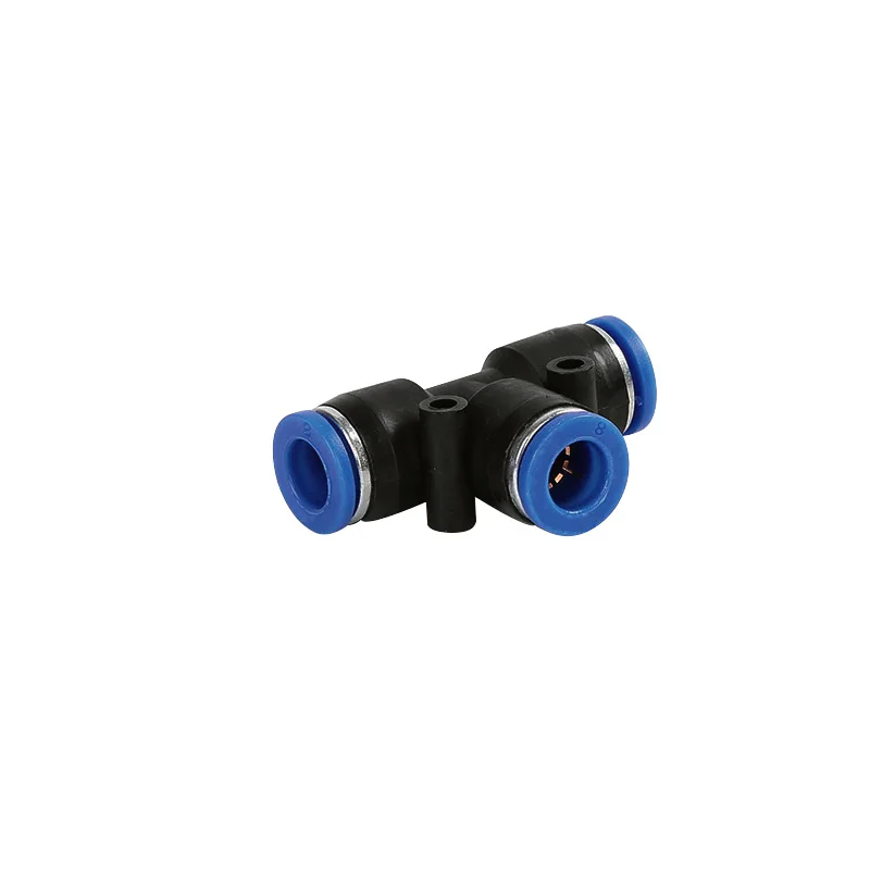 

PE-08 3 Way Port T Shape Hose Tube Push in Gas Plastic Pipe Fitting Connectors Quick Fittings Air Pneumatic 8mm OD