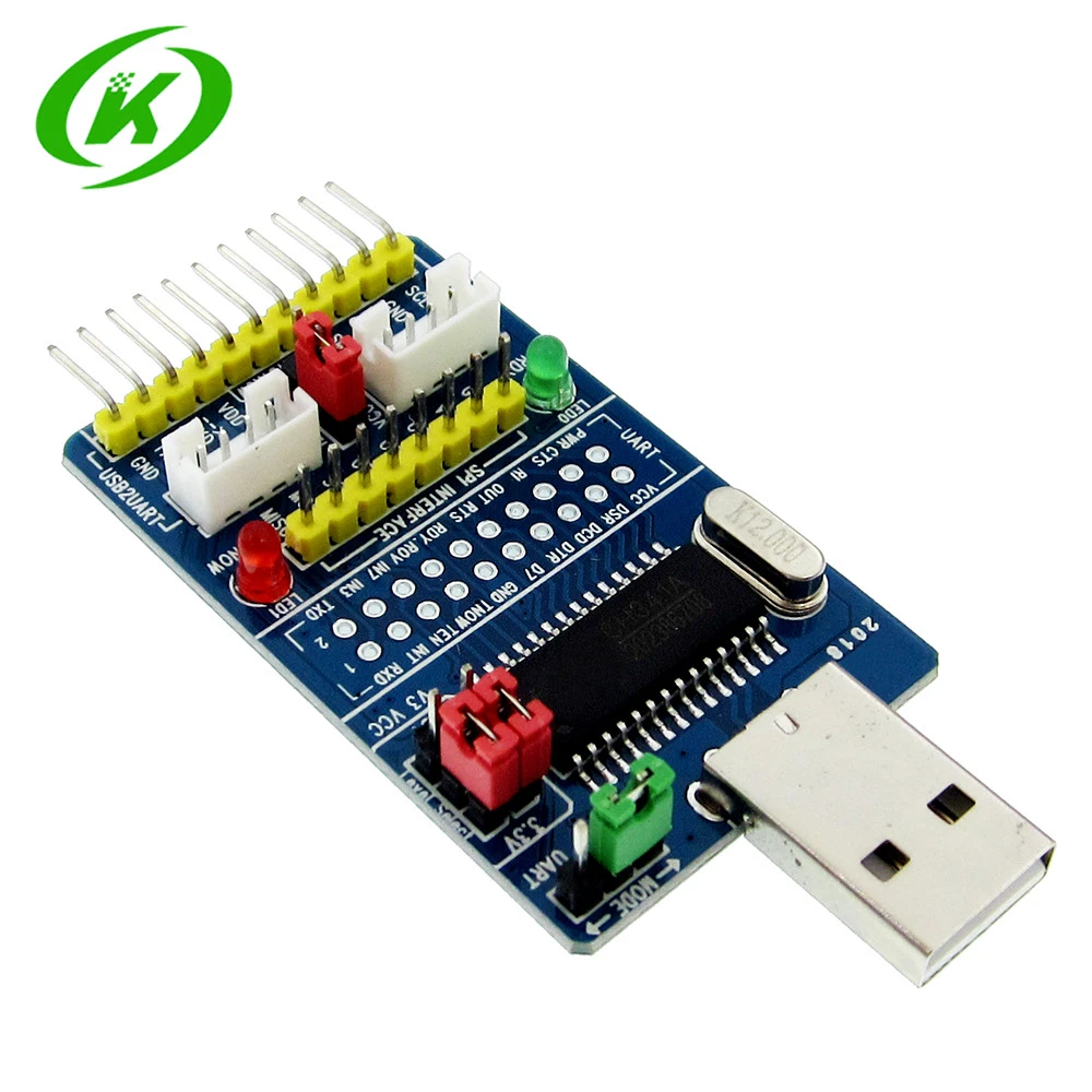 Módulo adaptador de serie USB a SPI I2C IIC UART TTL ISP, convertidor EPP/MEM para depuradora cepillo Serial RS232 RS485|Conectores y cables - AliExpress