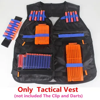 

Children Kids Black Tactical Vest Jacket Waistcoat Ammo Holder lite Pistol Bullets Toy Clip Darts for Nerf N-Strike Elite