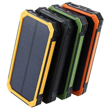 

Solar Power Bank Real 20000 mAh Dual USB External Waterproof Polymer Battery Charger Outdoor Light Mobile Powerbank