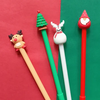 

24 pcs/Lot Happy Christmas New year gift gel pen 0.5mm ballpoint pens Black color ink Office School supplies Stationery FB042