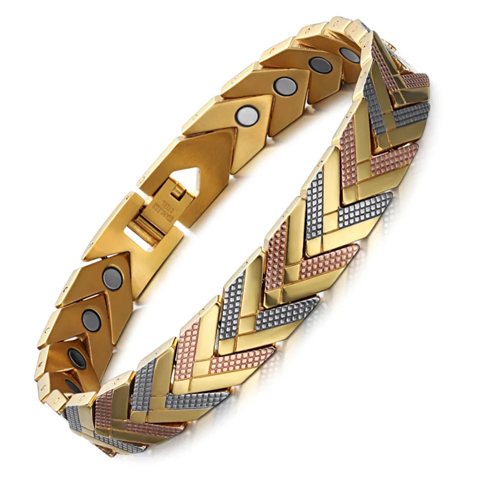 Rainso здоровья магнитный браслет для, женская обувь Лидер продаж Нержавеющая сталь био-энергии браслет золото Модные украшения - Metal Color: bracelet