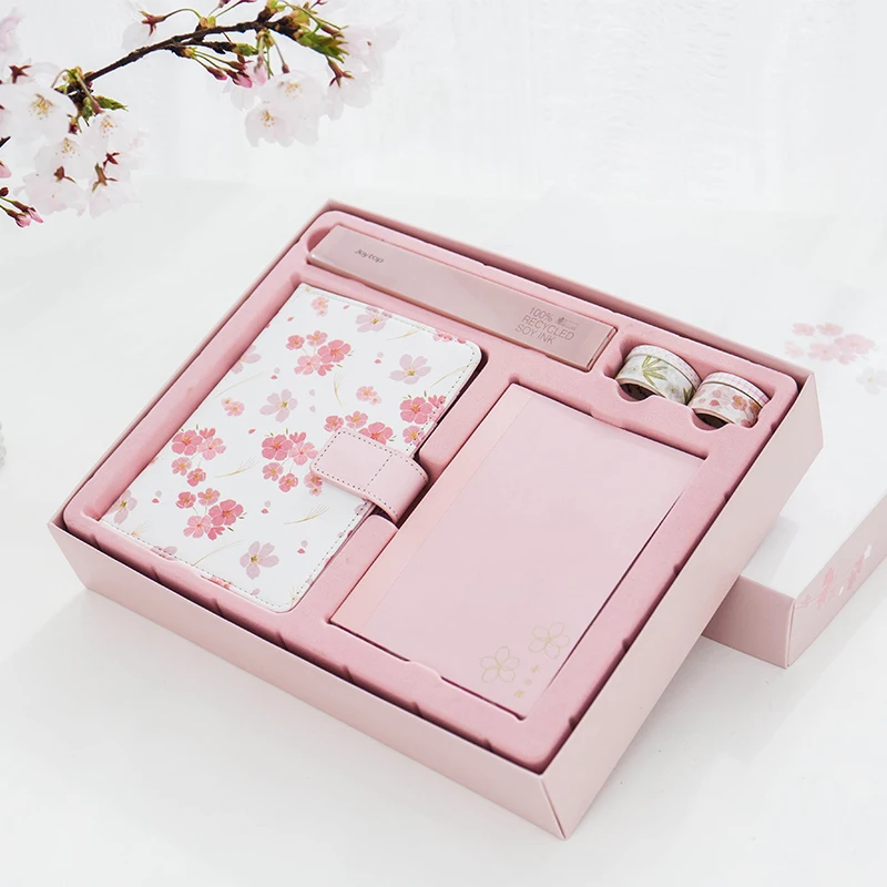 Kawaii подарочный набор Sakura notebook/Washi Tap/ручка/линейка Janpanese DIY планировщик дневник офис и школьные принадлежности милые канцелярские