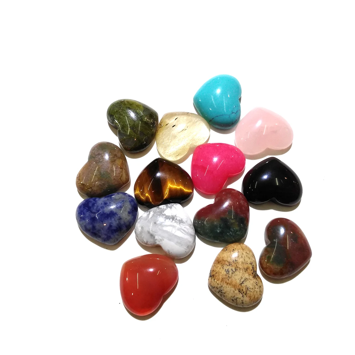 10PCSRose Quartz Tiger Eye Stone Natural Stones Mixed Color Cabochon 10x10 15x18 25x25mm Heart Shape No Hole for Making Jewelry | Украшения