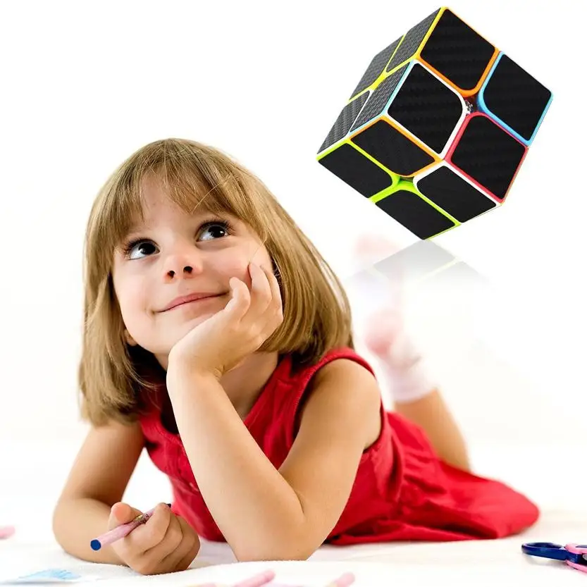 2x2x2 speed Cube наклейка из углеродного волокна для гладкой Волшебная кубическая мозаика хобби Забавный подарок для детей