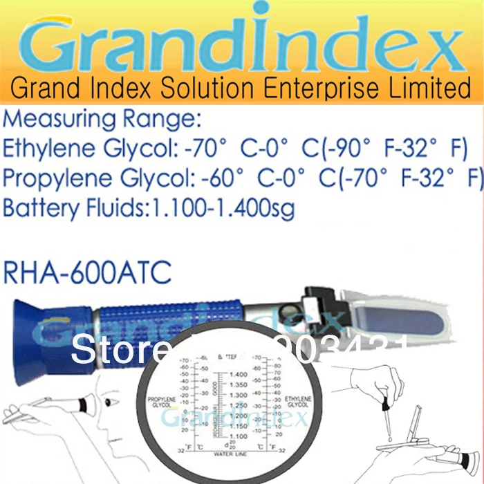 glycol Antifreeze/Battery Refractometer RHA 600ATC Retail in factory pricerefractometer price