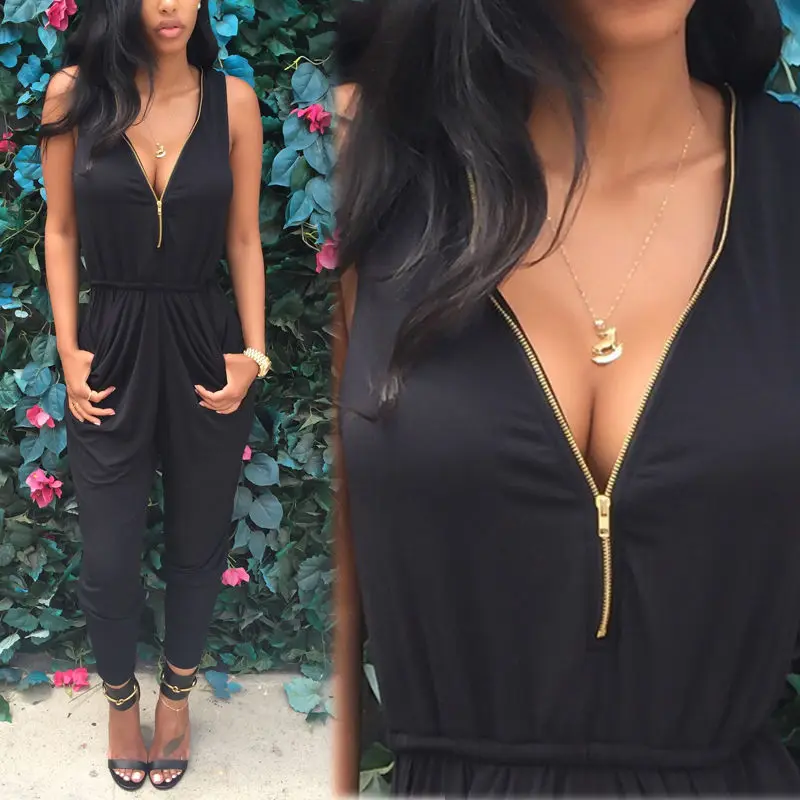 black all in one jumpsuit