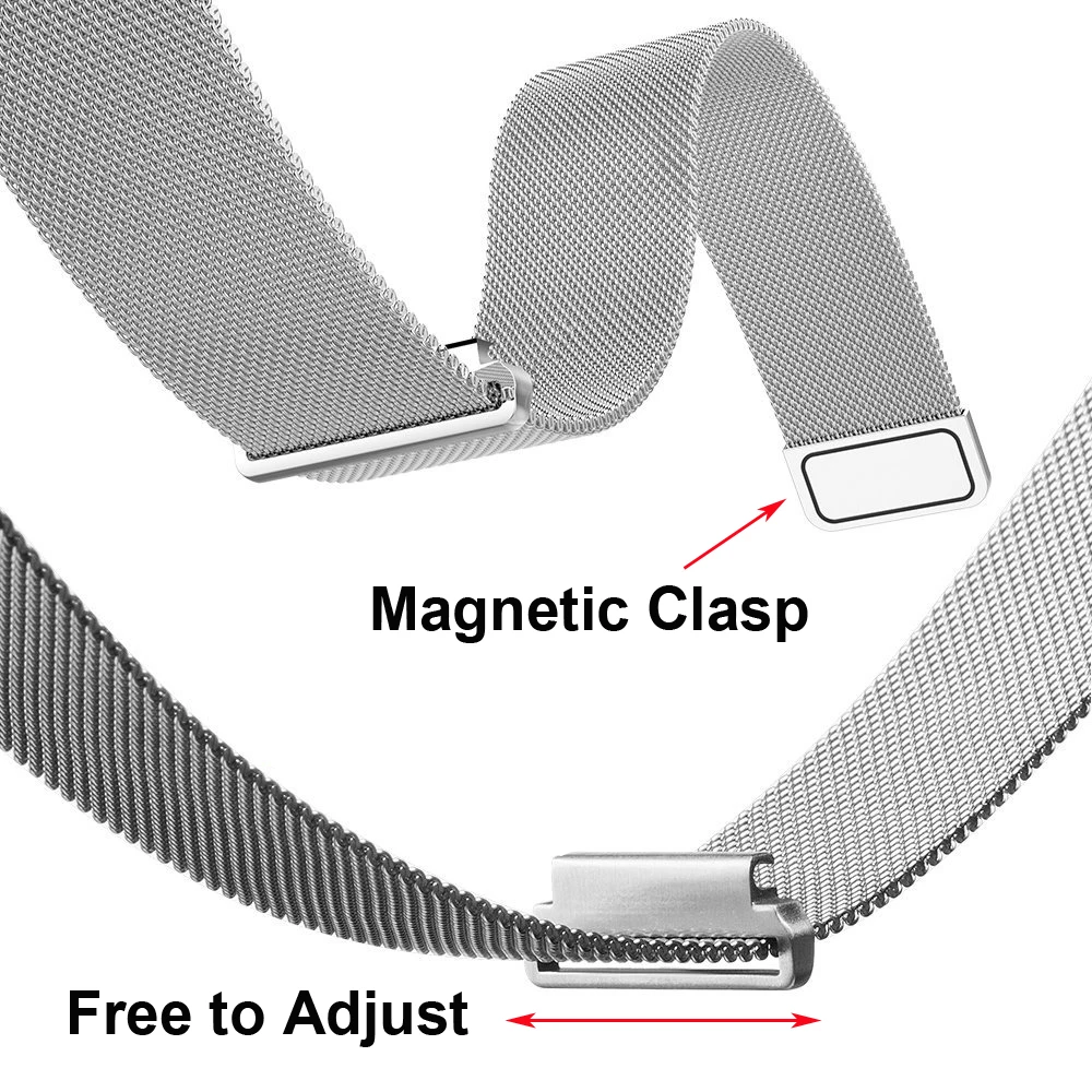 Миланская петля ремешок 16 мм 18 мм 20 мм 22 мм 23 мм 24 мм универсальный ремешок для часов из Нержавеющей Стали Быстросъемный браслет с магнитной застежкой ремень