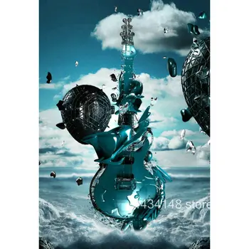 

Full Square 5D DIY Diamond Painting "Aerial Guitar" Wall Sticker Kit 3d Diamond Embroidered Cross-stitch Mosaic Home Decor