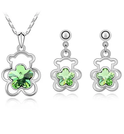 Комплект из колье и серёг с кристаллами|necklace earrings jewelry set|fashion setjewelry sets |