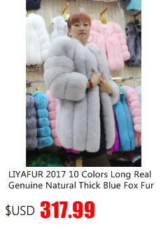 LIYAFUR стенд пальто с воротником из натуральной Silver Fox Мех животных длинные зимние теплые пальто куртка для женщин роскошн