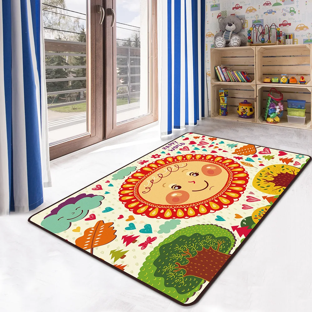 Толстый мультяшный ковер для гостиной, мягкий ковер для детской комнаты, Симпатичные Коврики для спальни, компьютерное кресло, Floro Play, коврик для ползания
