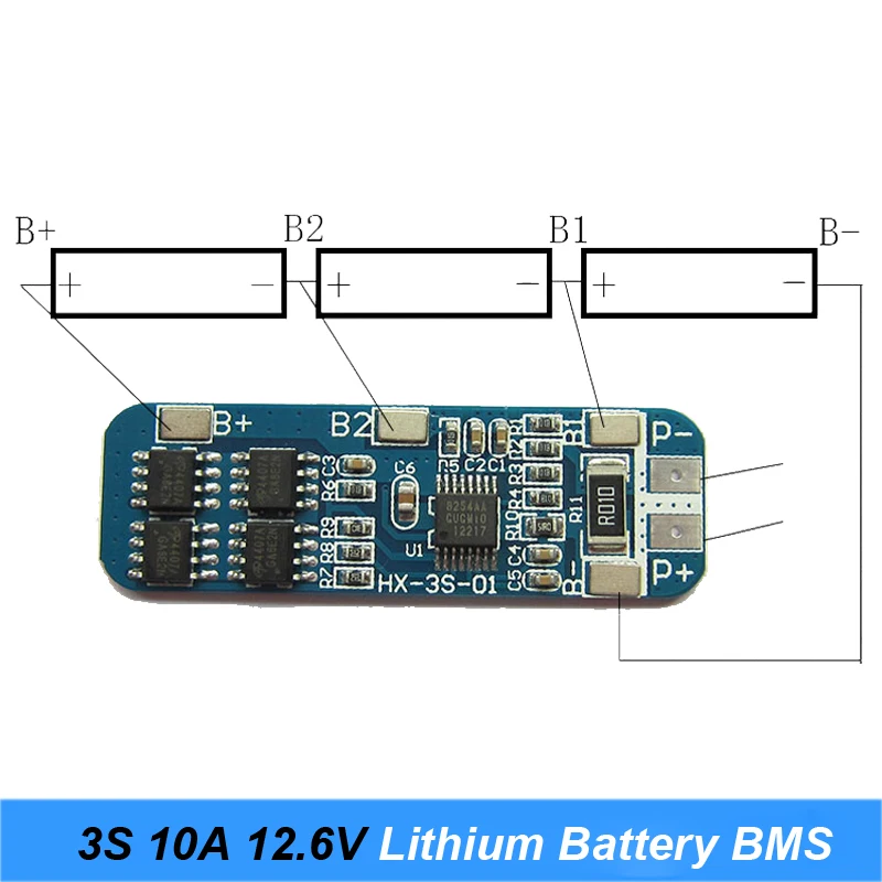 3S 10A 12V зарядное устройство плата защиты модуль BMS для 3 шт 18650 Lipo Li-ion батарея