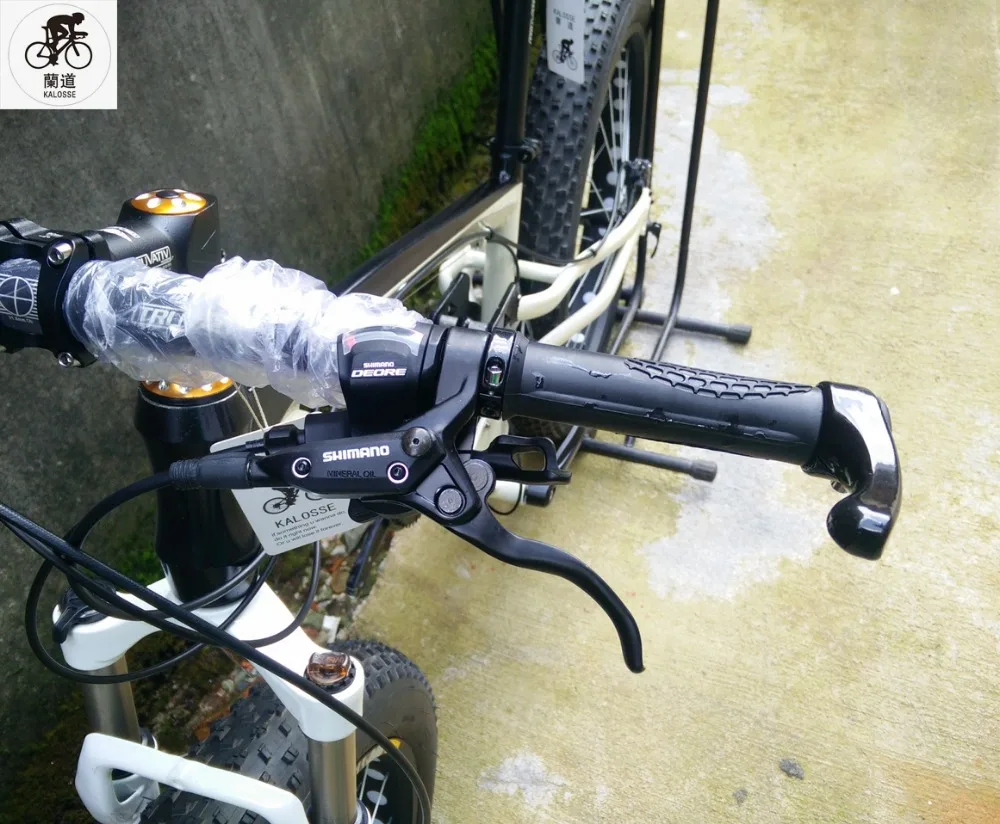 Sale Kalosse 26*4.0 inch snow bike  Full suspension fat bicycle mountain bike  21/24/27/30 speed 26er   Hydraulic brakes 4